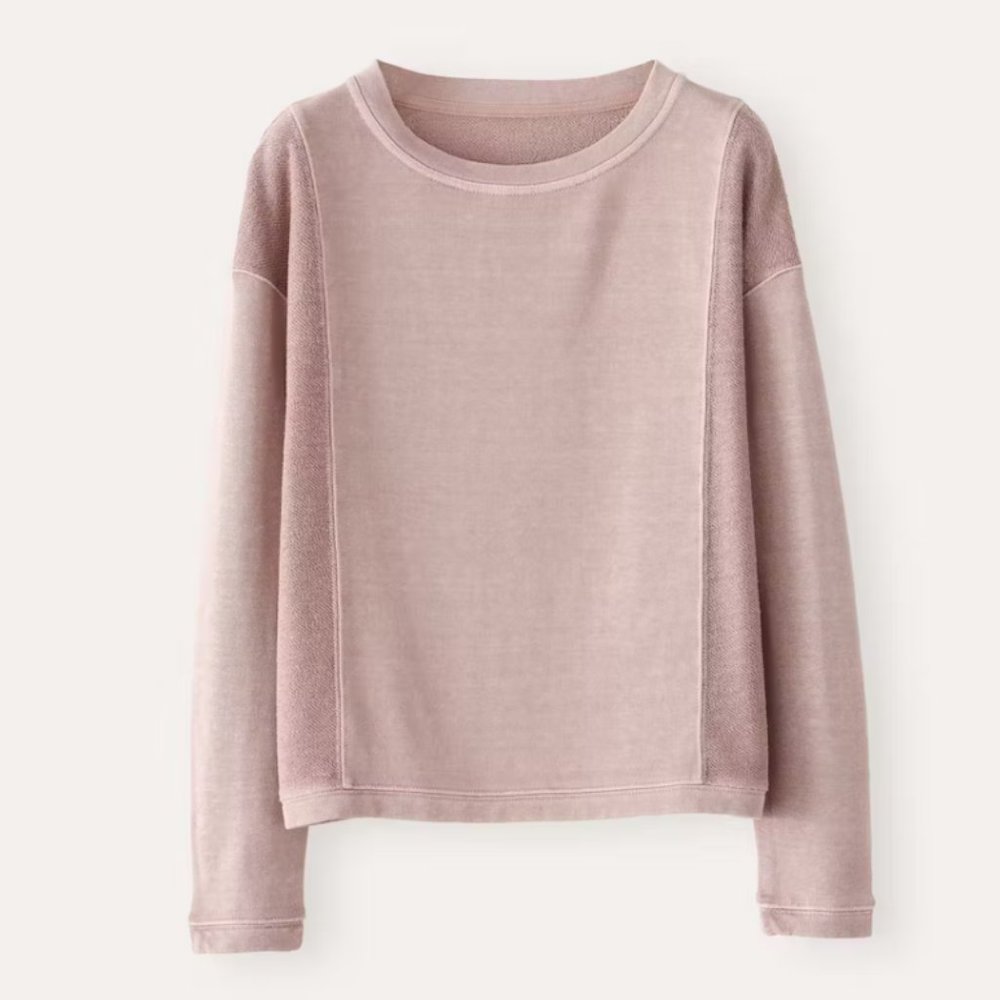 Poetry Hemp & Organic Cotton Panelled Top in Mauve Pink